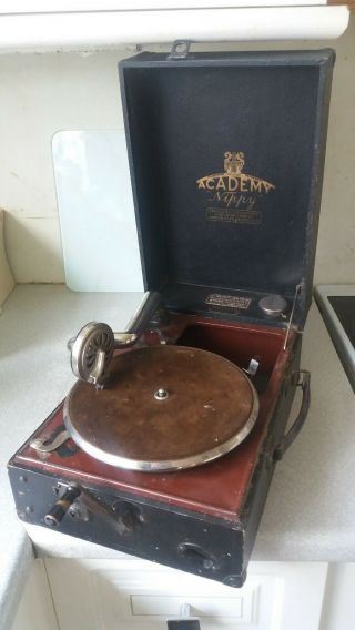 Vintage Portable Gramophone Player - Academy Nippy - - Needs Service