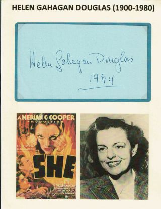 Helen Gahagan Douglas (, 1980) - Actress / She / Congresswoman - Autograph