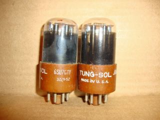 2 Good Brown Base Jan Tung - Sol 6su7gty Radio Vacuum Tubes Type 6su7