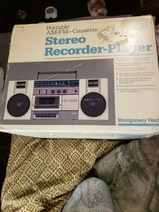 Vintage Montgomery Ward Stereo Cassette Recorder Boombox