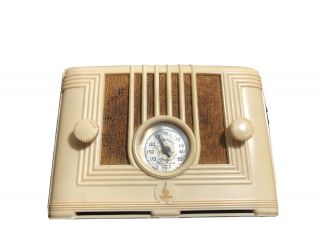 Vintage Antique Emerson Art Deco Bakelite Tube Radio Lighted Face