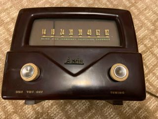 Arvin Model 3000 Vintage Tube Uhf Tv Old Rare Antique Black/dark Brown Radio