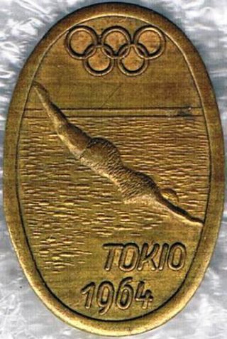 1964 Tokyo Netherlands Olympic Diving Team Noc Pin