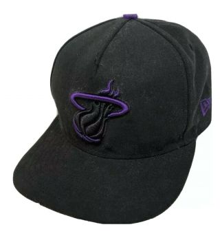Miami Heat Nba Era 9fifty Black Purple Baseball Cap Hardwood Classics