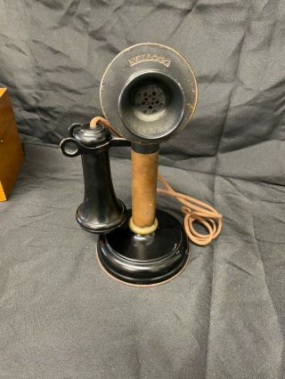 Antique Vintage Candlestick Telephone Kellogg