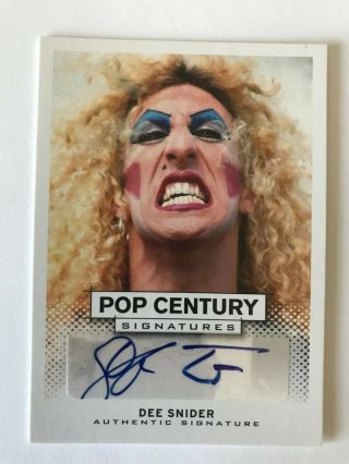 (1) 2013 Leaf Pop Century Signatures Auto Dee Snider Twisted Sister Ba - Ds1