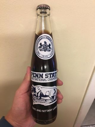1982 Penn State National Champions.  Souvenir Coca Cola Coke Bottle.  10 Oz