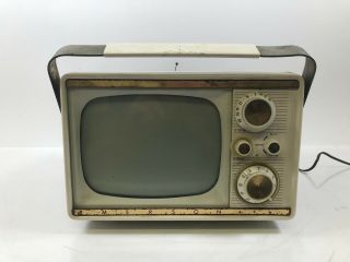 Vintage Emerson Model 1232 Portable B&w Tube Television Tv,  Phono,  And Radio.