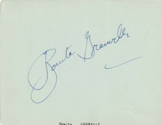 BONITA GRANVILLE d1988 (Nancy Drew) Signed album page & ANTHONY CURTIS 2