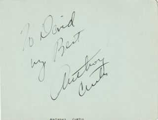BONITA GRANVILLE d1988 (Nancy Drew) Signed album page & ANTHONY CURTIS 3