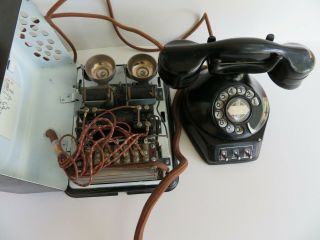 Antique Automatic Electric 2 line telephone set Monophone 1A Type 38 handset 2