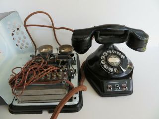 Antique Automatic Electric 2 line telephone set Monophone 1A Type 38 handset 3