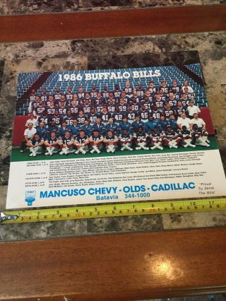 Nfl Buffalo Bills 1986 Team Photo Scott Norwood,  Jim Kelly,  Marv Levy,  Talley