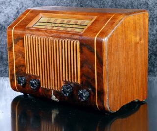 Emerson Ga - 439 Antique Tube Radio From 1942 Restored W Ingraham Wood Cabinet