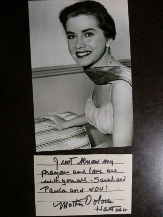 Dolores Hart Authentic Hand Signed Autograph Note Cut With 4x6 Photo