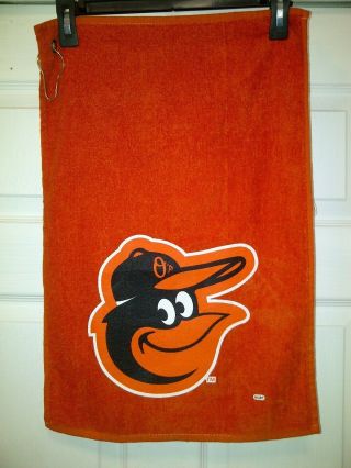Baltimore Orioles Sports Towel Golf W/bag Clip 100 Cotton