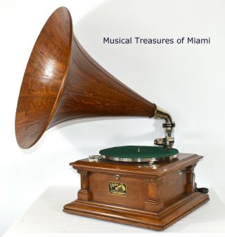Antique Victor V Wood Horn Phonograph - We Ship Worldwide