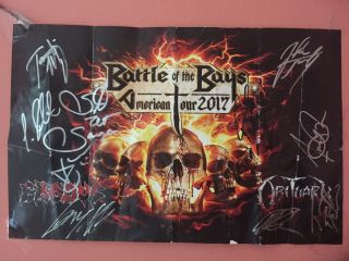 Exodus Signed Poster Metal Rock Anthrax Comes W Lanyard Battle Of The Bays