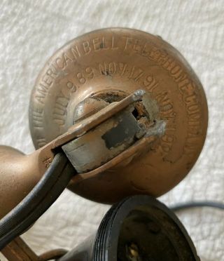 Antique American Bell Telephone Company Candlestick Copper July 1889 Nov 91 92 3