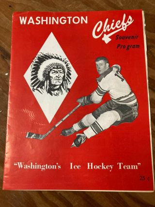 Rare Old Vintage 1969 Washington Chiefs Hockey Program Vs Port Colborne Swords