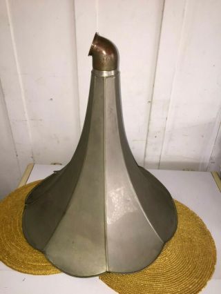 Antique Phonograph Gramophone Authentic Metal Horn With Elbow