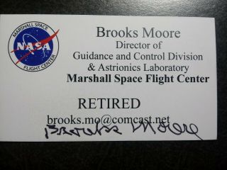 Brooks Moore Authentic Hand Signed Autograph Business Card - Nasa Engineer
