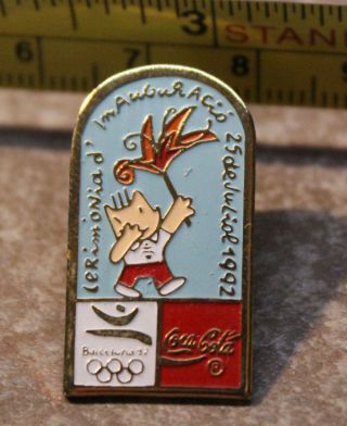 1992 Barcelona Coca Cola Torch Relay Summer Olympics Collectible Pin