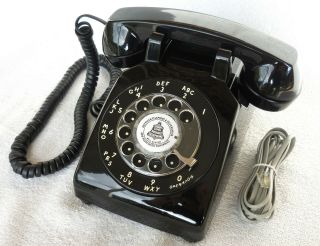 Vintage Western Electric 500 Dm Bell System Black Rotary Phone Telephone