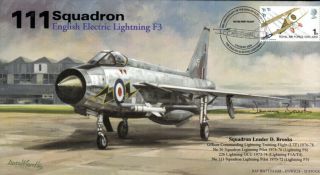 Av600 111 Squadron English Electric Lightning Raf Cover Signed Sqn Ldr Brooks