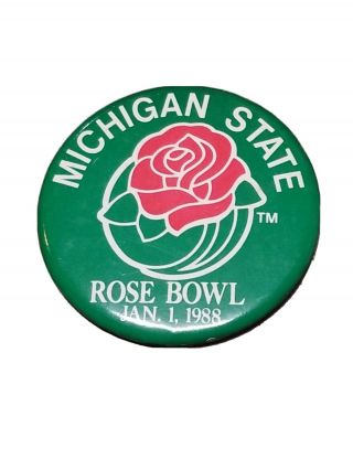 Vintage 1988 Michigan State University Rose Bowl Button
