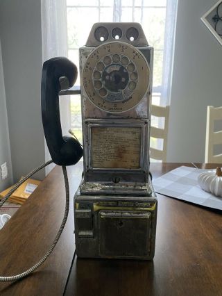 Vintage Automatic Electric Company Rotary Pay Phone