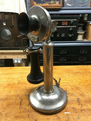 Western Electric 20B Candlestick Telephone - Nickel Finish - c.  1910 2