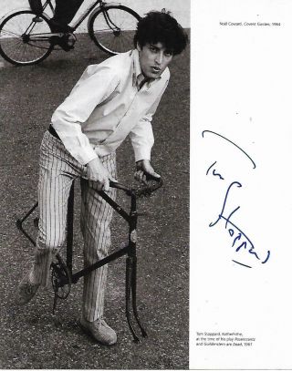 Tom Stoppard - Playwright - Hand Signed Book Page Photograph