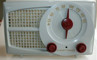 Vintage 1960s Stewart Warner Old Antique Radio Grey Hard Plastic