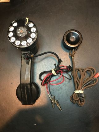 Vintage Western Electric Bell System Lineman Test Rotary Phone And Earpiece.  Rare