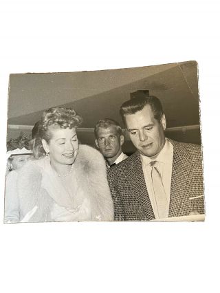 Lucille Ball & Desi Arnaz Unpublished Candid Photo Cropped 3.  5x4.  0.  No Signature