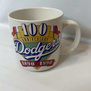 Vintage 1890 - 1990 Los Angeles Dodgers 100th Anniversary Coffe Mug Cup 90s