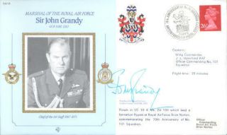 Raf Cdr16b Mraf Sir John Grandy Cover Signed Battle Of Britain Pilot Himself