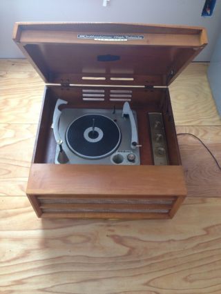 1950s Rca Victor Shf - 7 Tube Phono Turntable Consolette