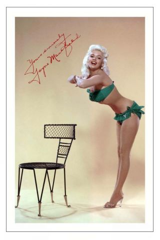Jayne Mansfield Signed Photo Print Autograph Poster Hollywood Blonde Bombshell