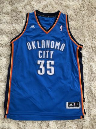 Adidas Kevin Durant Oklahoma City Basketball Jersey Extra Large Xl 35 Blue
