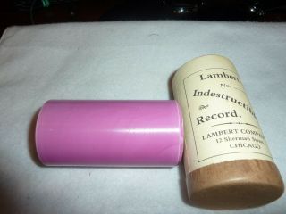 Pink Lambert Cylinder Phonograph Record 1036 " In Dear Old Illinois " Duet