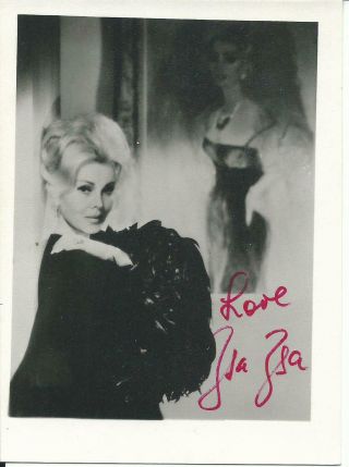Zsa Zsa Gabor Early Vintage Matte Small - Sized Hand Signed Autographed Photo
