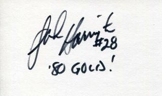John Harrington Miracle On Ice 1980 Olympic Gold Medal Hockey Signed Autograph