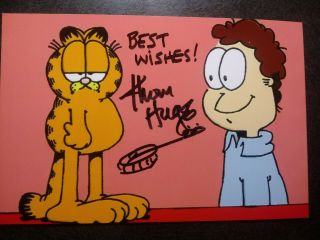 Thom Huge Authentic Hand Signed 4x6 Photo - Voice Of Jon Arbuckle - Garfield