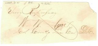 Antique Signed Note Autograph Civil War Colonel W.  W.  Lowe Of 5th Iowa Cavalry