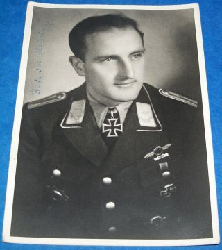Modern Photo Hand Signed By Ww2 Knight 