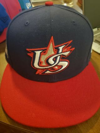 Team Usa Wbc World Baseball Classic Era Fitted Hat 7 1/4 Side Patch