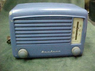 Robin Egg Blue Airline Radio 94 - Kr - 1520 - B Montgomery Ward 1949 Metal Case