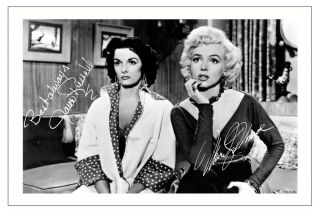 Marilyn Monroe & Jane Russell Gentlemen Prefer Blondes Signed Photo Print